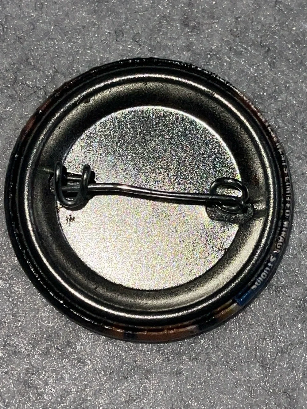 VINTAGE Teenage Mutant Ninja Turtles Round Pinback Button - Brown/Black Detail